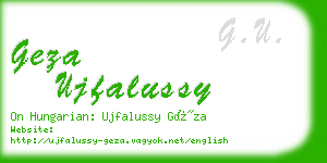 geza ujfalussy business card